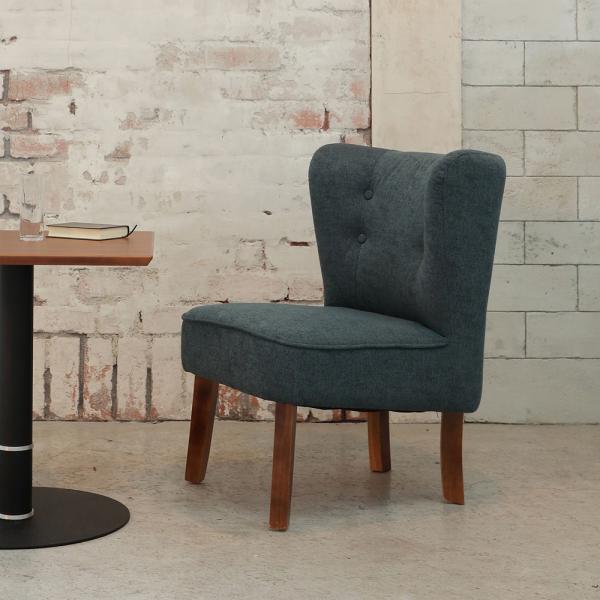 リビングチェア 椅子 低い ローチェア 背もたれ 肘なし 厚み クッション性 リビング チェアー グレー ブルー 青 色 カラー 北欧 おしゃれ モダン 脚 木製 【納期B】【lic-akg-065】