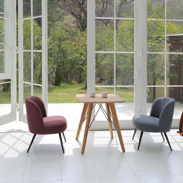 リビングチェア 椅子 低い ローチェア 背もたれ 肘なし 厚み リビング チェアー ワインレッド 赤 グレー 色 カラー 北欧 おしゃれ モダン スチール脚 【納期B】【lic-akg-066】