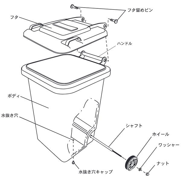 ゴミ箱 65L ふた付き 蓋 キャスター 屋内 屋外 リビング キッチン 玄関 ガレージ ごみ箱 アメリカン おしゃれ 西海岸 インテリア エクステリア ダルトン 【納期C】【lic-dlt-100-198】