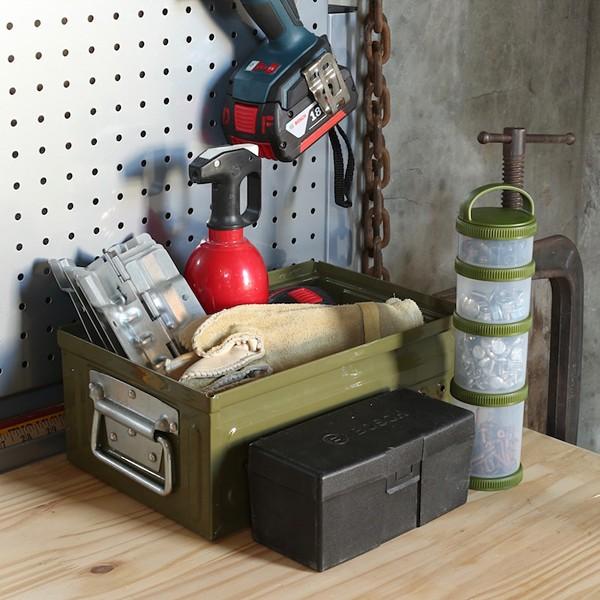収納ボックス 収納ケース 小物収納 道具箱 スタッキング おしゃれ 入れ物 ガレージ 取っ手付き 【納期C】【lic-dlt-117-327】