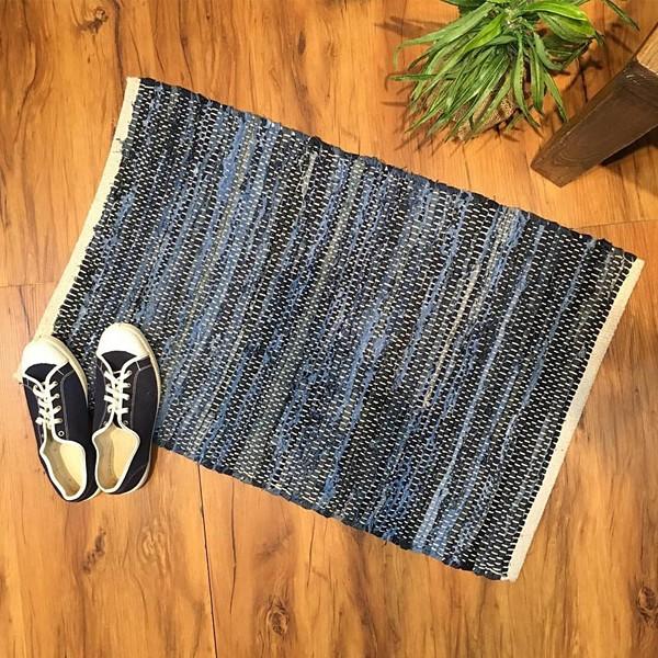 マット デニム 玄関マット ラグ 50×75 コットン おしゃれ ラグマット 室内 屋内 【納期C】【lic-dlt-a659-601dbl】