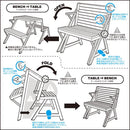 変形テーブル ガーデンテーブル ガーデンベンチ ガーデンチェア 屋外 折り畳み 折りたたみ 変型 変形 庭 ステンレス 収納 シングル 1人掛け 【納期C】【lic-dlt-h945-1254s】