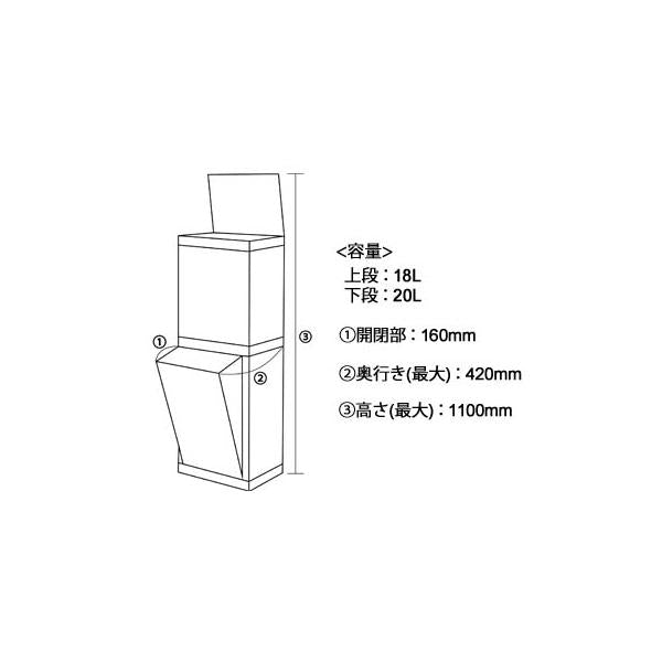 ゴミ箱 分別 縦型 ごみ箱 おしゃれ 2段 分別ゴミ箱 スタイリッシュ ステンレス シルバー キッチン ダルトン dulton 【納期C】【lic-dlt-k855-1202】