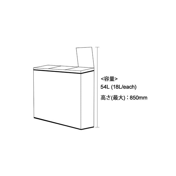 ゴミ箱 分別 ワイド 横型 ステンレス ごみ箱 おしゃれ 分別型 54L 大容量 キッチン ペダル式 ダルトン dulton 【納期C】【lic-dlt-k855-1203-3】