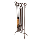 ファイヤーツール 暖炉用 スコップ ショベル ホウキ 箒 ポーカー トング 薪 かき出し ラック スタンド ヴィンテージ調 アイアン仕上げ 【納期B】【lic-dwj-077】