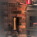 ファイヤーツール 暖炉用 スコップ ショベル ホウキ 箒 ポーカー トング 薪 かき出し ラック スタンド ヴィンテージ調 アイアン仕上げ 【納期B】【lic-dwj-077】