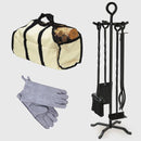 ファイヤーツール セット スタンド ラック ほうき ポーカー トング ショベル 暖炉用 スコップ 箒入れ バッグ カバン 鞄 グローブ 手袋 シンプル 北欧 おしゃれ 【納期B】【lic-dwj-092】