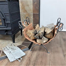 ログキャリー ログラック 薪入れ 薪ラック 薪ホルダー 薪収納 暖炉用 おしゃれ 北欧 ヨーロピアン アメリカン アイアン仕上げ レザー 革 【納期B】【lic-dwj-094】