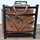 ログキャリー ログラック 薪入れ ラック ホルダー 薪収納 暖炉用 おしゃれ 装飾 ツタ 植物 蔦 北欧 ヨーロピアン レザー 革 ストーブ周り 【納期B】【lic-dwj-096】