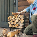 薪用ラック 収納 薪置き場 ログ キャリー 薪入れ 薪ホルダー 暖炉 ストーブ おしゃれ 北欧 ヨーロピアン アメリカン 黒 ブラック Lサイズ 【納期B】【lic-dwj-098】