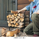 薪用ラック 収納 薪置き場 白 ホワイト アンティーク調 ログ キャリー 薪入れ 薪ホルダー 暖炉 ストーブ おしゃれ 北欧 シンプル Lサイズ 【納期B】【lic-dwj-100】