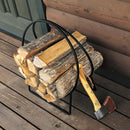 薪置き ウッドホルダー シンプル 円形 丸型 おしゃれ 玄関先 屋外 屋内 ポーチ 暖炉周り ストーブ横 ログワープ 薪用 ラック スタンド 【納期B】【lic-dwj-107】