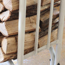 ログラック 薪置き場 ホワイト 白 ヨーロピアン 北欧 おしゃれ ストック 収納 ラック スチールパイプ 暖炉 軽量 屋内外 小型 省スペース 【納期B】【lic-dwj-117】