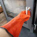 グローブ 手袋 薪ストーブ用 暖炉用 牛皮 レザー 本革 耐熱 赤系 レッド キッチングローブ 台所 作業用 工具 【納期B】【lic-dwj-146】