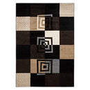 ラグマット アメリカン 幾何 模様 四角 おしゃれ 絨毯 敷き物 フロアーマット ウィルトン織 ハンドカービング 黒 茶色 ブラウン 160×230cm 【納期B】【lic-dwj-175】