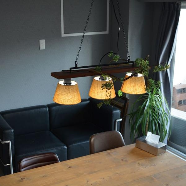 ペンダントライト おしゃれ 北欧 天井照明 3灯 3連 吊り下げ照明 カフェ風 デザイナーズ ナチュラル カントリー調 ベージュ グレー ホワイト ブラック LED対応 【納期B】【lic-elx-175】