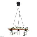 ペンダントライト おしゃれ 北欧 天井 照明 3灯 3連 吊り下げ カフェ風 天然木 ナチュラル カントリー ガーランド フェイクグリーン付き 【納期B】【lic-elx-192】