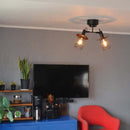 シーリングライト おしゃれ 北欧 LED対応 天井照明 2灯 ランプ シンプル ナチュラル インダストリー 男前 かっこいい クラシック ブラック 【納期B】【lic-elx-280】