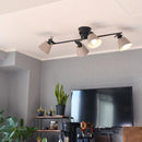 シーリングライト おしゃれ 北欧 LED対応 天井照明 4灯 シーリングランプ シンプル ナチュラル 赤 レッド 黄色 イエロー 緑 グリーン グレージュ エルックス 【納期B】【lic-elx-301】