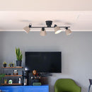 シーリングライト おしゃれ 北欧 LED対応 天井照明 4灯 シーリングランプ シンプル ナチュラル 赤 レッド 黄色 イエロー 緑 グリーン グレージュ エルックス 【納期B】【lic-elx-301】