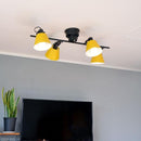シーリングライト おしゃれ 北欧 LED対応 天井照明 4灯 シーリングランプ シンプル ナチュラル 赤 レッド 黄色 イエロー 緑 グリーン グレージュ エルックス 【納期B】【lic-elx-301】