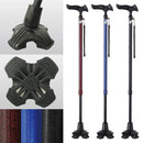 杖 ステッキ 伸縮 安定感 杖先 4点 支え 支点 赤 レッド 青 ブルー ブラック 黒 おしゃれ 介護 歩行 補助 敬老の日 介護用品 歩行サポート 【納期A】【lic-fjh-0015】