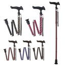 杖 ステッキ 折り畳み 折畳み 折りたたみ 市松模様 花柄 無地 おしゃれ デザイン 握りやすい 安定感 杖先 伸縮式 伸び縮み 敬老の日 介護用品 歩行サポート 【納期A】【lic-fjh-0016】