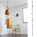 つっぱり収納 セット 突っ張りハンガー リビング 玄関 フックつき 天井 突っ張り棒 賃貸 ポールハンガー スタンド 突っ張り棚 床 天井 【納期B】【lic-ful-088】