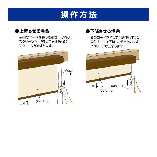 ロールスクリーン 60×135cm ボックスカバー付き ホワイト 白 緑 シンプル コード式 光漏れ防止 ホコリ 対策 安心 安全 子ども部屋 天井付 正面 ロールカーテン 【納期B】【lic-ful-203】