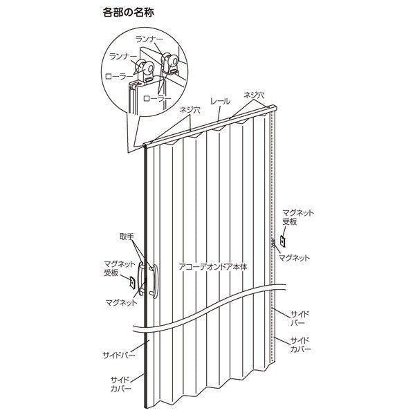 パネルドア 防水 撥水 トイレ 洗面所 キッチン ランドリー サニタリー 水周り 布 間仕切り 目隠し アコーディオンドア オフィス 店舗 diy 取り付け 簡単 取っ手 【納期B】【lic-ful-297】