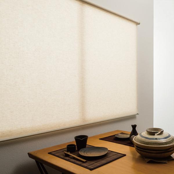 ロールスクリーン オーダー サイズ カーテンレール 取り付け 賃貸対応 マンション 安心 おしゃれ 階段 間仕切り 和風 和柄 ナチュラル 風合い 落ち着いた 和室 【納期F】【lic-ful-591】