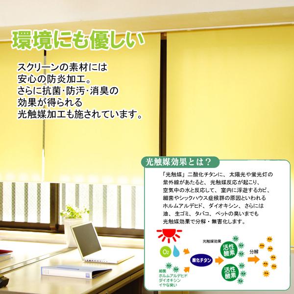 ロールスクリーン 防炎 スリム 小型 小さめ 小窓 スリット窓 fix フィックス窓 はめころし窓 抗菌 消臭 光触媒 寝室 両面テープ マグネット 目隠し 棚 間仕切り 【納期E】【lic-ful-917】
