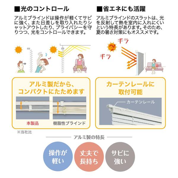 ブラインドカーテン 木目調 おしゃれ 取り付け 簡単 方法 横型 窓 枠内 枠外 アルミブラインド ウッド調 カーテンレール対応 白 軽い 操作 コンパクト スリム 【納期B】【lic-ful-931】