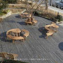 ベンチ 屋外 おしゃれ 木製 公園 屋上 3人 ベランダ テラス 施設 店舗 学校 オフィス 会社 背もたれなし 椅子 カーブ 湾曲 円形 腰掛け 【納期B】【lic-jbs-001】