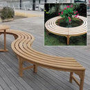 ベンチ 屋外 おしゃれ 木製 公園 屋上 3人 ベランダ テラス 施設 店舗 学校 オフィス 会社 背もたれなし 椅子 カーブ 湾曲 円形 腰掛け 【納期B】【lic-jbs-001】