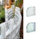 ガラスブロック 6個セット 端っこ 角 端用 上部 端部 カーブ 丸い 庭 玄関 ガーデニング ガラス ブロック 堀 外壁 外構 仕切り クリア 透明 【納期B】【lic-jbs-024】