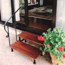 階段 2段 手すり 手摺り 階段手摺 庭 縁側 軒先 ベランダ エントランス ステップ台 軒下 踏み台 木製 アイアン アンティーク調 おしゃれ 【納期B】【lic-jbs-34207】