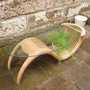 ガラステーブル 木製 センターテーブル リビング ガーデンテーブル 屋外 屋内 ナチュラル おしゃれ デザイン ローテーブル インテリア 【納期B】【lic-jbs-36345】