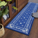 キッチンマット ペイズリー 45×180cm ブルー 青 おしゃれ すべり止め 【納期C】【lic-kku-017】