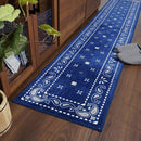 キッチンマット ペイズリー 45×240cm ブルー 青 オシャレ 滑り止め 【納期C】【lic-kku-018】