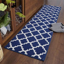 キッチンマット 180cm モロッカン モロッコ タイル 柄 おしゃれ 北欧 ネイティブ エキゾチック 民族 滑り止め ずれない 洗える グレー ブルー 青色 台所 マット 【納期C】【lic-kku-020】