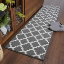 キッチンマット 180cm モロッカン モロッコ タイル 柄 おしゃれ 北欧 ネイティブ エキゾチック 民族 滑り止め ずれない 洗える グレー ブルー 青色 台所 マット 【納期C】【lic-kku-020】