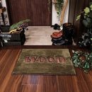 玄関マット 45×60 フロアマット おしゃれ かっこいい メンズライク グリーン 緑 ネイビー 紺色 英字 文字 高級感 重厚感 【納期C】【lic-kku-088】