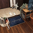 玄関マット 45×60 フロアマット おしゃれ かっこいい メンズライク グリーン 緑 ネイビー 紺色 英字 文字 高級感 重厚感 【納期C】【lic-kku-088】