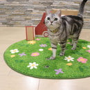玄関マット 室内用 エントランス ドアマット ラグマット おしゃれ 猫 犬 楕円形 丸型 海 デザイン 柄 緑 グリーン 花柄 肉球 足跡 すべり止め 滑り止め 洗える 【納期C】【lic-kku-131】