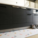 キッチンマット 拭ける おしゃれ 北欧 45×180cm 猫 ネコ 犬 イヌ 抗菌 クッション 弾力 厚み 厚手 燃えにくい 塩ビ すべり止め 滑り止め ずれない ズレ防止 diy 【納期C】【lic-kku-133】