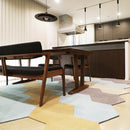 タイルカーペット ヘキサゴン 六角形 5枚セット おしゃれ 厚み 厚さ 厚手 室内 犬 猫 ネコ 床暖房対応 ペット 洗える 吸着 置くだけ 滑り止め マンション 賃貸 【納期C】【lic-kku-140】