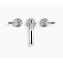 洗面用水栓 蛇口 2ハンドル ダブル おしゃれ スタイリッシュ 光沢 シルバー KOHLER コーラー アメリカ 水回り メーカー 高級 ブランド 【納期D】【lic-klr-046】