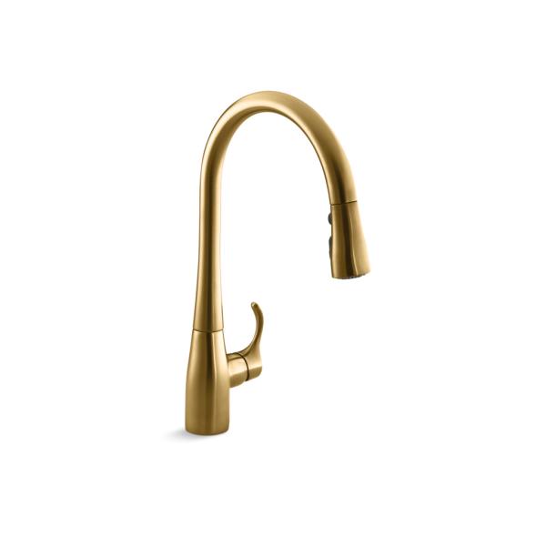水栓 蛇口 キッチン 混合水栓 KOHLER コーラー シングルレバー キッチン水栓 K-596T-ZZ-2MB バイブラントブラッシュドモダンブラス 正規輸入品 保証付き 日本語 【納期D】【lic-klr-063】