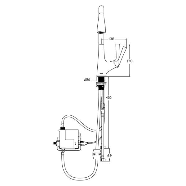 水栓 蛇口 キッチン 混合水栓 KOHLER コーラー Malleco マレコ シングルレバー センサー式 タッチレス キッチン水栓 K-77748T-ZZ-BL マットブラック 正規輸入品 【納期D】【lic-klr-066】